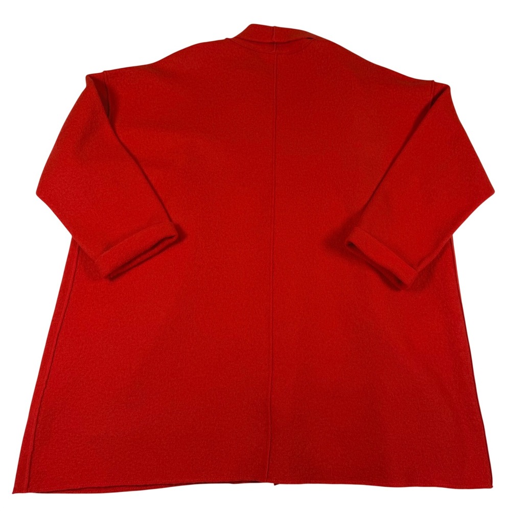 Eileen Fisher Woman Red Boiled Wool Open Front Cardigan Sweater 1X Shawl Collar - Picture 9 of 9